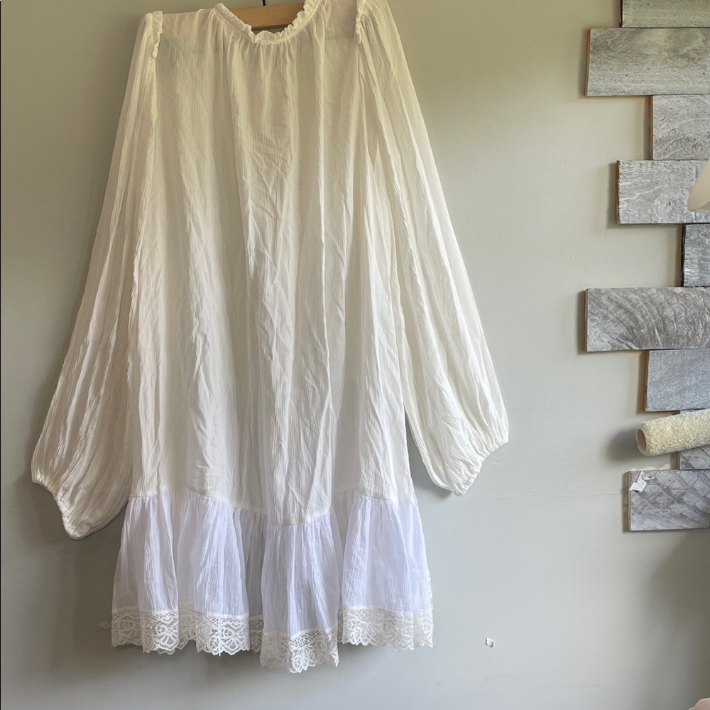 Free People Jeanette ruffled tunic in color “ivory” size M - Picture 11 of 16